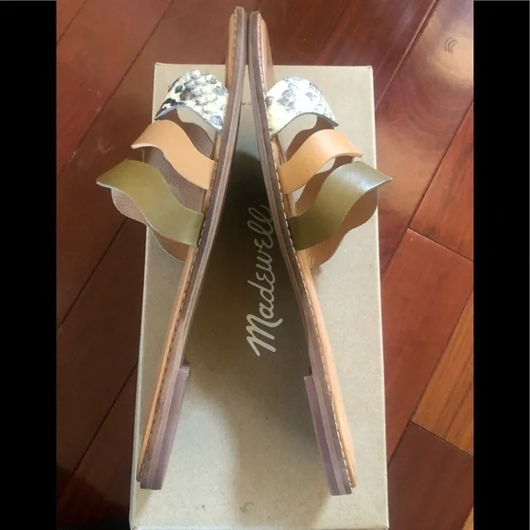 Madewell Wavy Sandals in Snake Embossed Leather